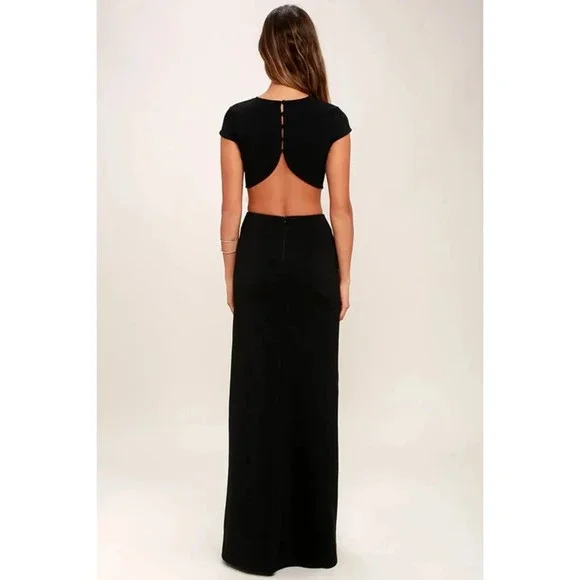 Lulus Black Conversation Piece Backless Maxi Dress - Picture 5 of 9
